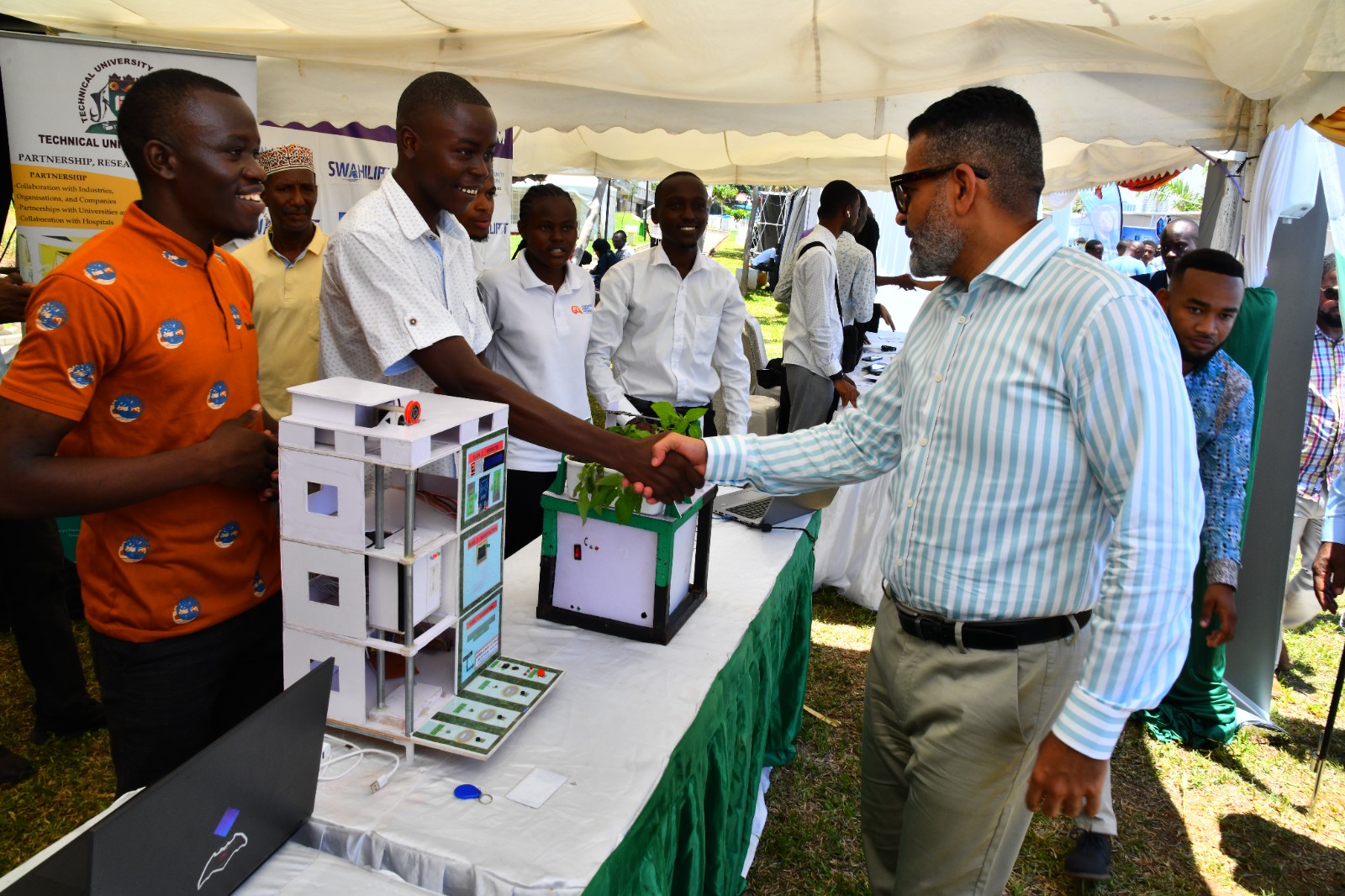 Abdulswamad Visits TUM stand during Pwani Innovation Week 2024